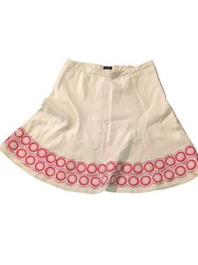 J. Crew Linen Sequin Flare Skirt Size 8